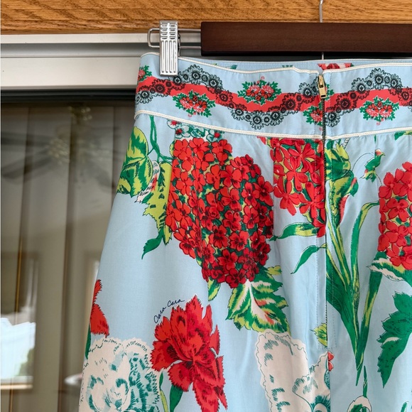 NWT Cara Cara Jackie Skirt, Light Blue with Red Floral Pattern, “Floral Dew” - Picture 4 of 8